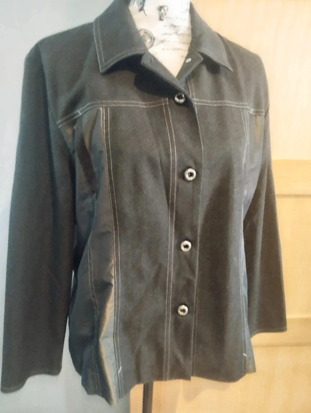 Veste preta de material duplo, Garella, T5 – photo 2